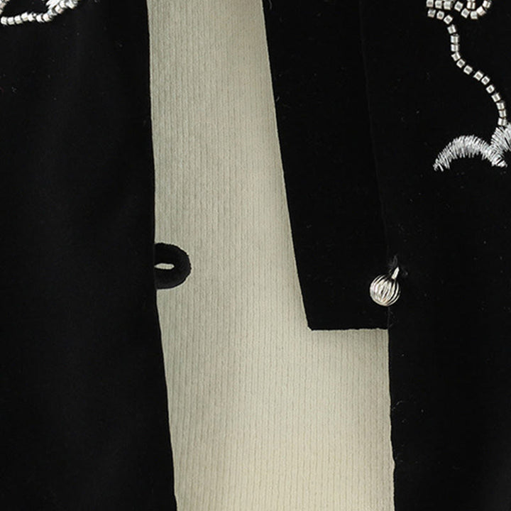 Gilet senza maniche da donna con ricamo di fiori bianchi Buddha Stones - image 6