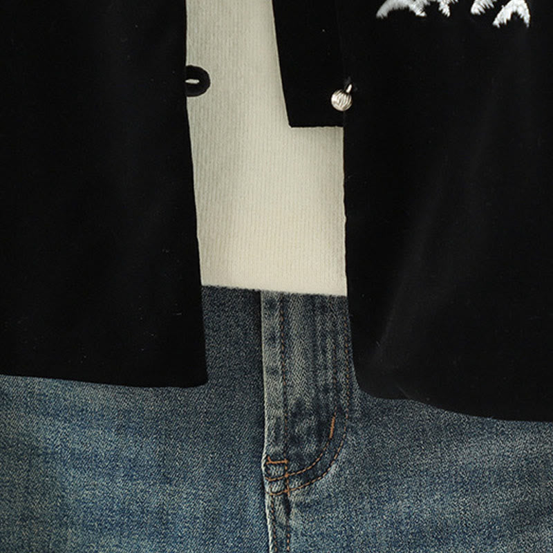 Gilet senza maniche da donna con ricamo di fiori bianchi Buddha Stones - image 13