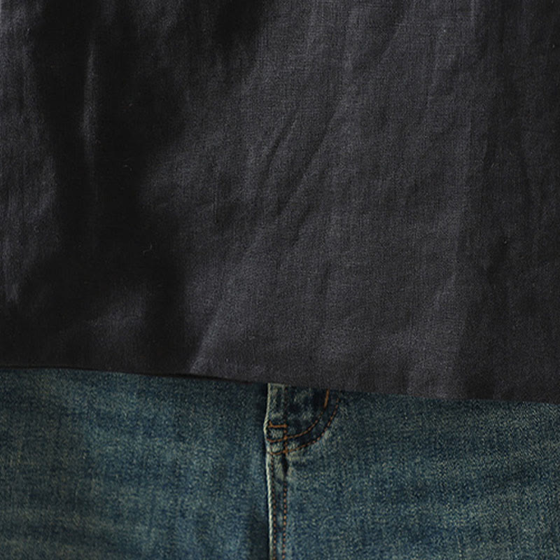 Gilet senza maniche da donna con scollo a V, motivo floreale Buddha Stones e bottoni a rana - image 18