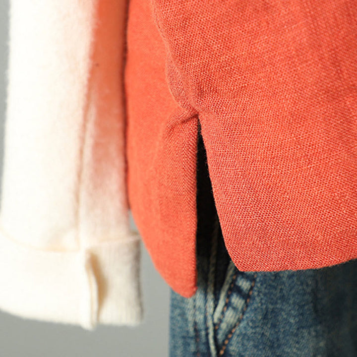 Gilet senza maniche da donna con scollo a V, motivo floreale Buddha Stones e bottoni a rana - image 8