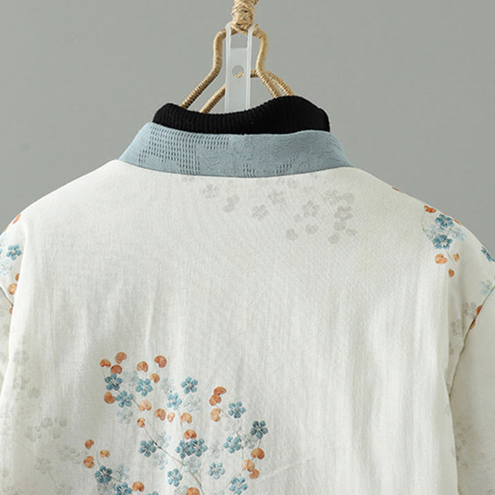 Giacca termica a maniche lunghe con bottoni e motivo a rana blu da donna Buddha Stones - image 3