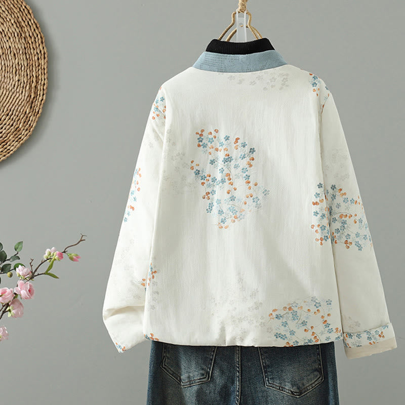 Giacca termica a maniche lunghe con bottoni e motivo a rana blu da donna Buddha Stones - image 1