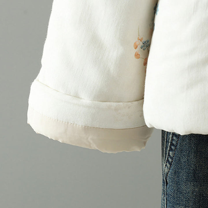 Giacca termica a maniche lunghe con bottoni e motivo a rana blu da donna Buddha Stones - image 5