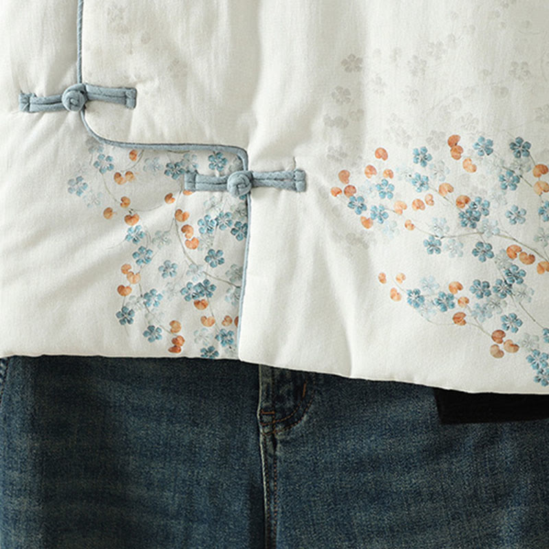 Giacca termica a maniche lunghe con bottoni e motivo a rana blu da donna Buddha Stones - image 8