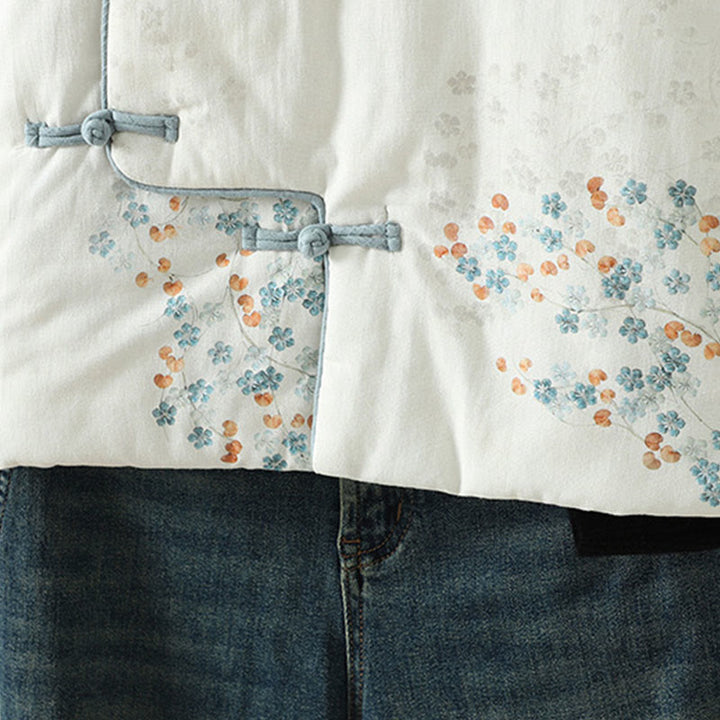 Giacca termica a maniche lunghe con bottoni e motivo a rana blu da donna Buddha Stones - image 8