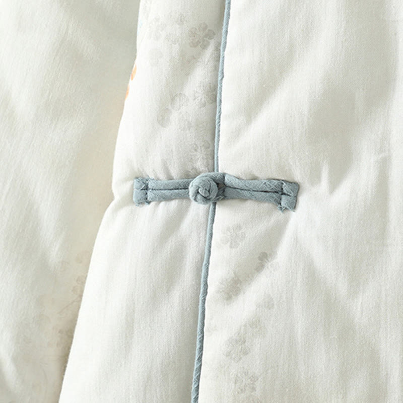 Giacca termica a maniche lunghe con bottoni e motivo a rana blu da donna Buddha Stones - image 7