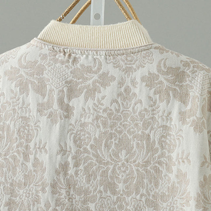 Giacca termica a maniche lunghe con tasche e motivo a fiori di peonia con bottoni a rana di Buddha Stones da donna - image 14