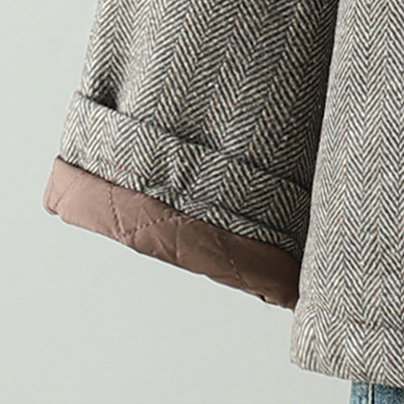 Giacca termica a maniche lunghe con tasche e bottoni marroni da donna Buddha Stones - image 6