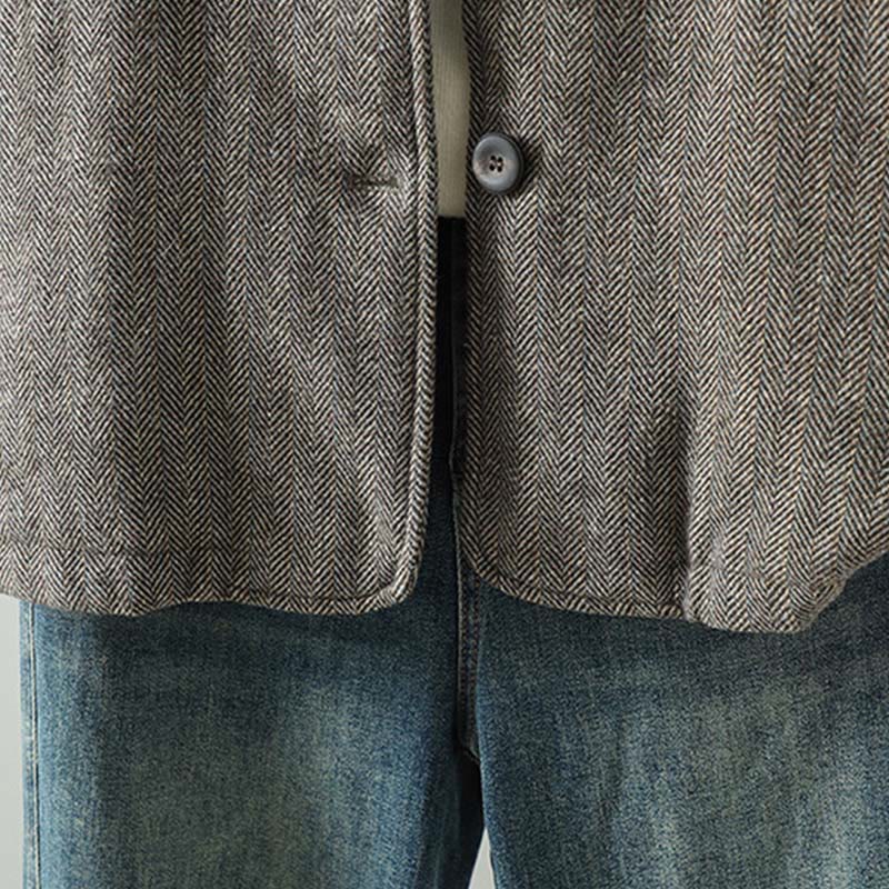 Giacca termica a maniche lunghe con tasche e bottoni marroni da donna Buddha Stones - image 8