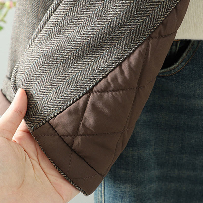 Giacca termica a maniche lunghe con tasche e bottoni marroni da donna Buddha Stones - image 10