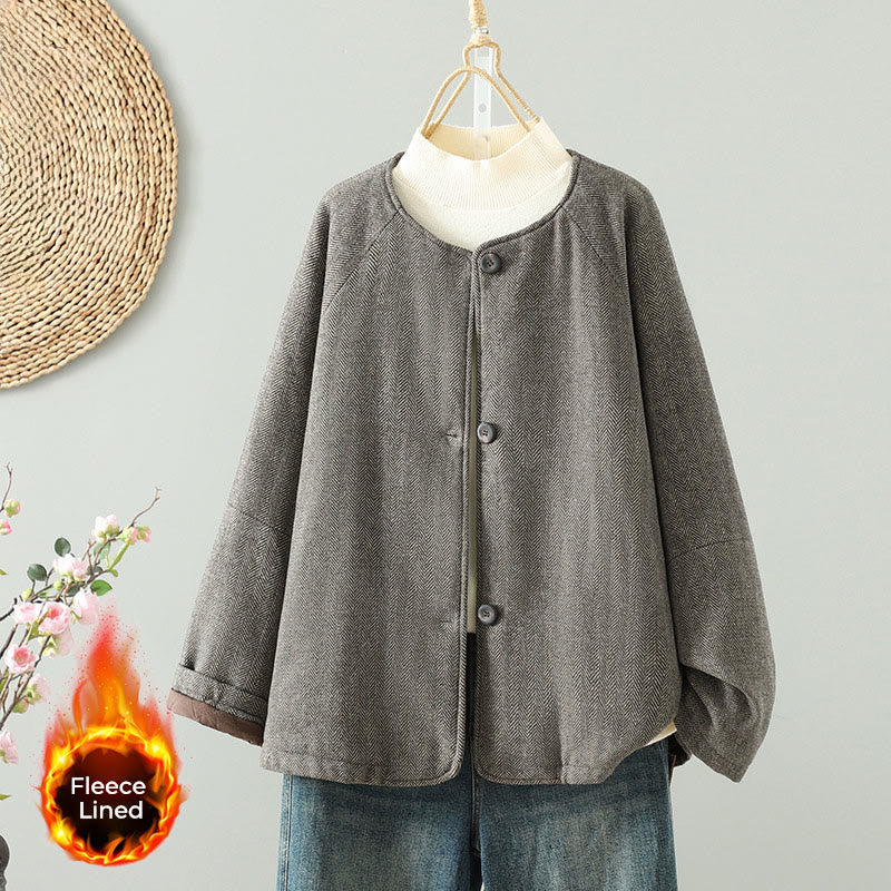 Giacca termica a maniche lunghe con tasche e bottoni marroni da donna Buddha Stones - Tan - US12, UK/AU16, EU44 (2XL) - image 0