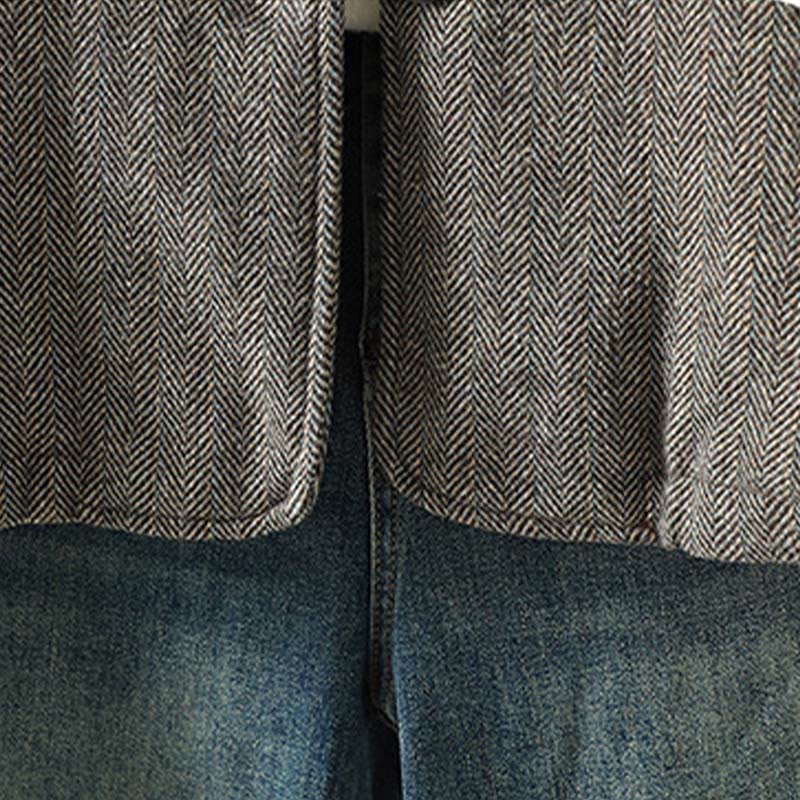 Giacca termica a maniche lunghe con tasche e bottoni marroni da donna Buddha Stones - image 9