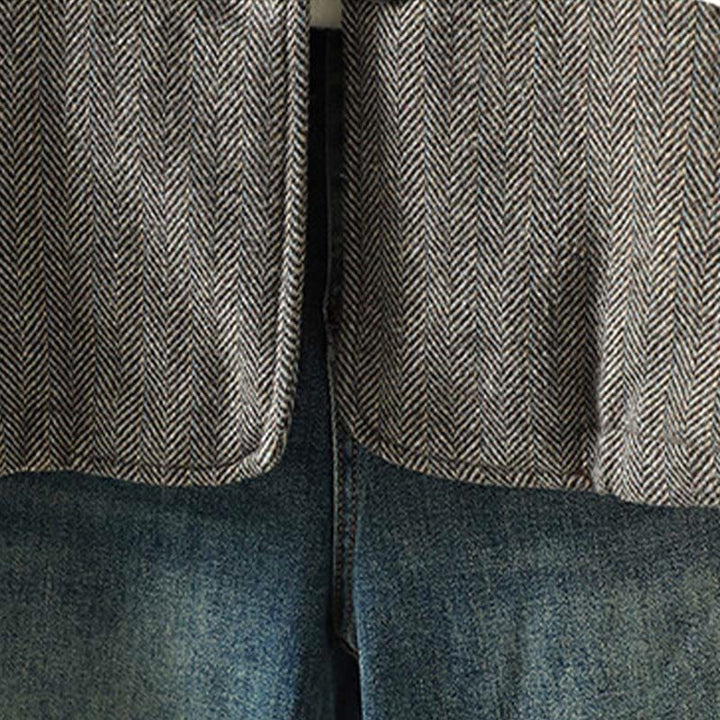 Giacca termica a maniche lunghe con tasche e bottoni marroni da donna Buddha Stones - image 9