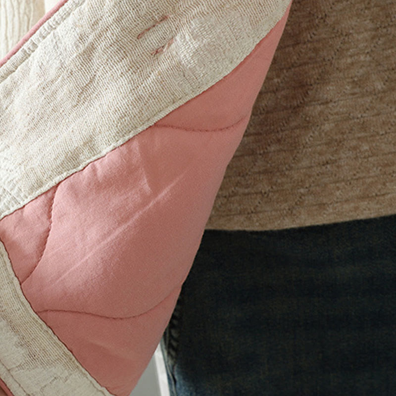 Giacca termica a maniche lunghe con bottoni a rana e tasche, beige, da donna , Buddha Stones - image 6