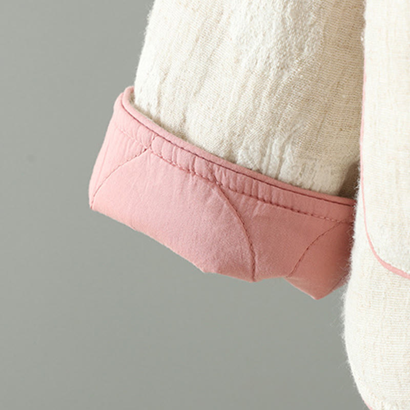 Giacca termica a maniche lunghe con bottoni a rana e tasche, beige, da donna , Buddha Stones - image 7