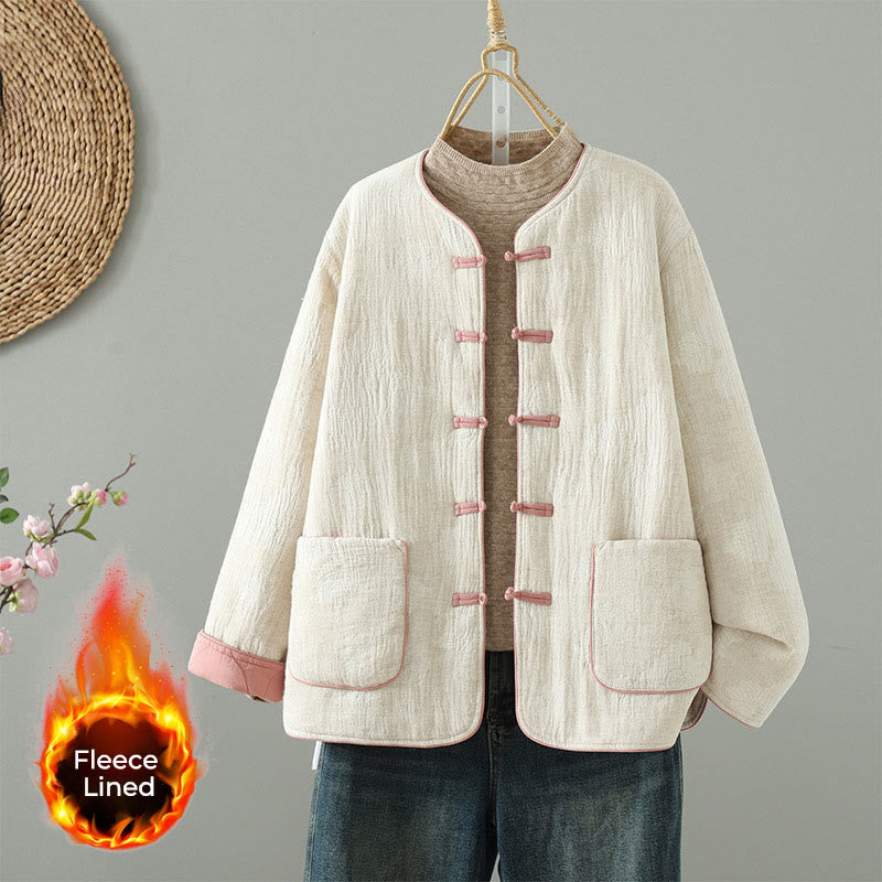 Giacca termica a maniche lunghe con bottoni a rana e tasche, beige, da donna , Buddha Stones - Nevicare - US8-10, UK/AU12-14, EU40-42 (2XL) - image 0