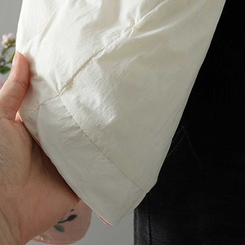 Giacca termica da donna a maniche lunghe con bottoni a rana, ricamo Buddha Stones Peach Blossom e tasche - image 21