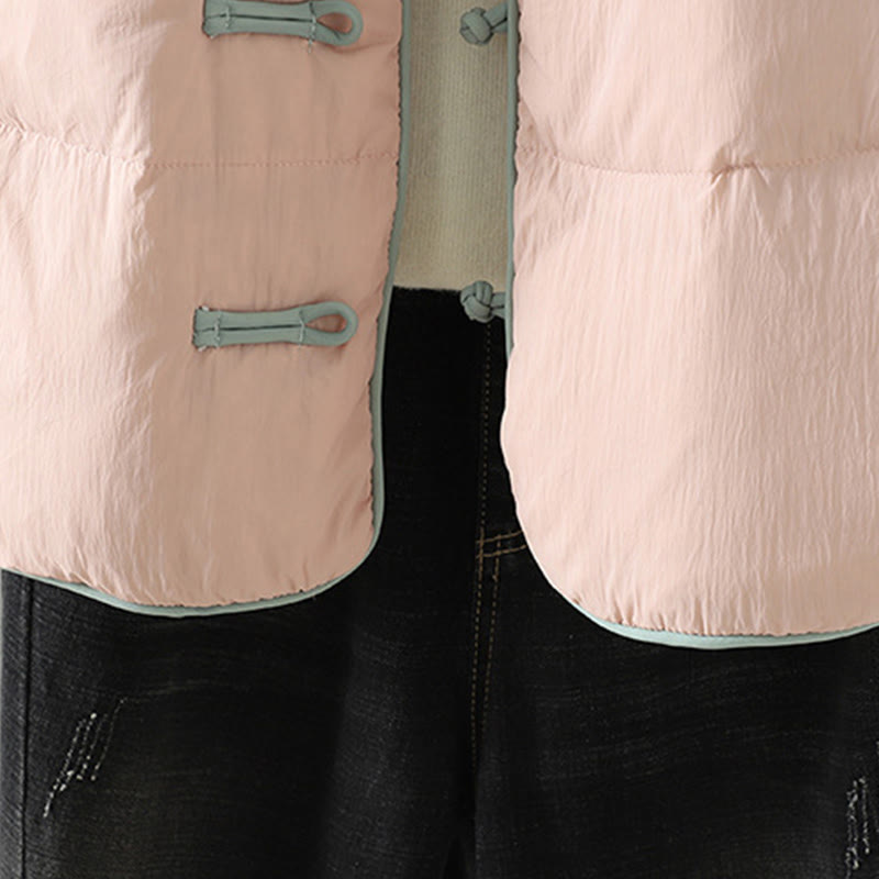 Giacca termica da donna a maniche lunghe con bottoni a rana, ricamo Buddha Stones Peach Blossom e tasche - image 11