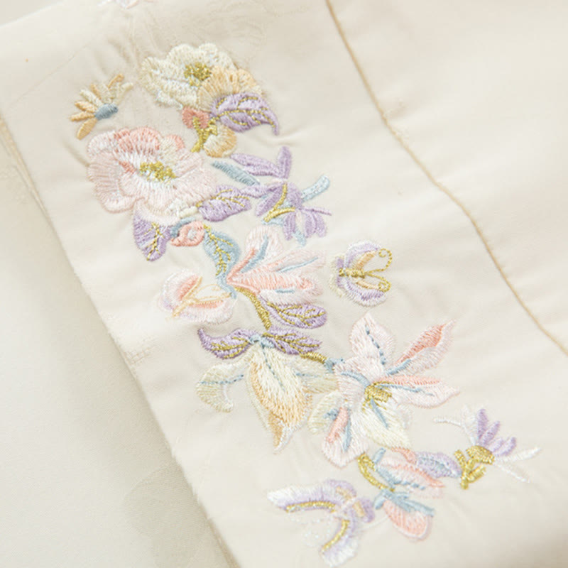 Giacca da donna a maniche lunghe con ricamo di fiori autunnali con rana e bottoni, motivo Buddha Stones - image 11