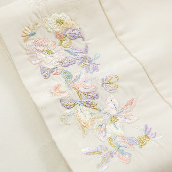 Giacca da donna a maniche lunghe con ricamo di fiori autunnali con rana e bottoni, motivo Buddha Stones - image 11