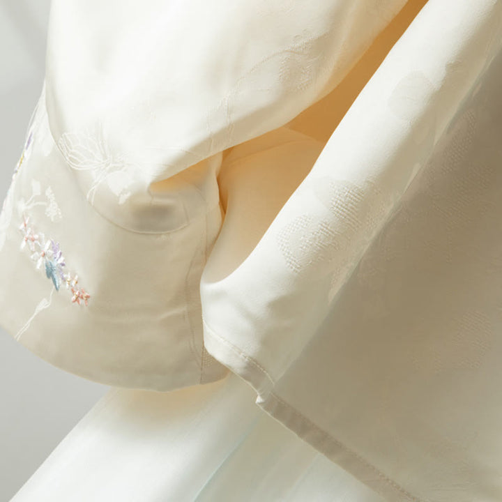 Giacca da donna a maniche lunghe con ricamo di fiori autunnali con rana e bottoni, motivo Buddha Stones - image 10