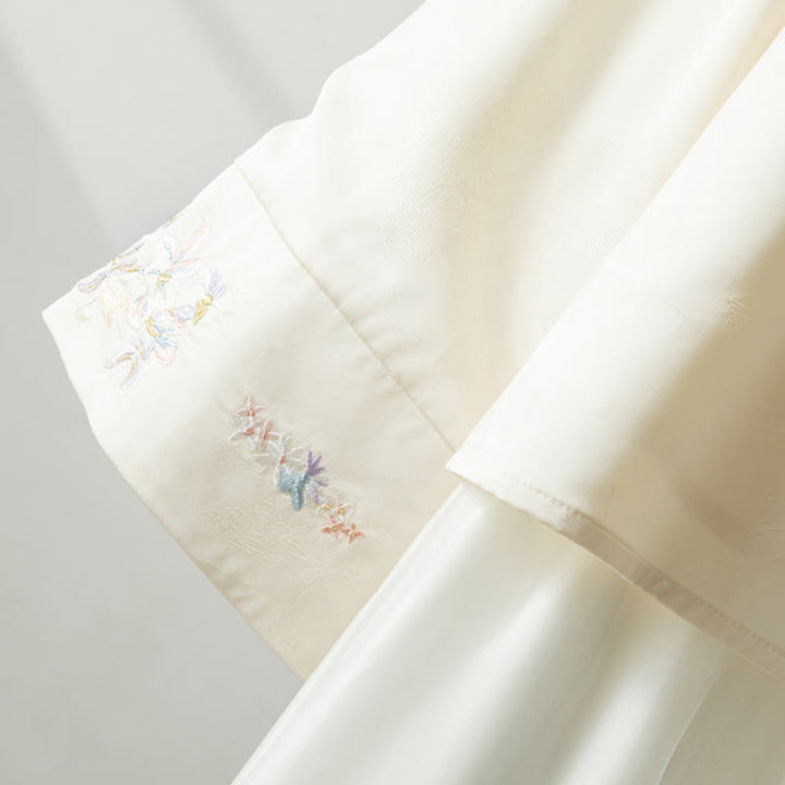 Giacca da donna a maniche lunghe con ricamo di fiori autunnali con rana e bottoni, motivo Buddha Stones - image 5