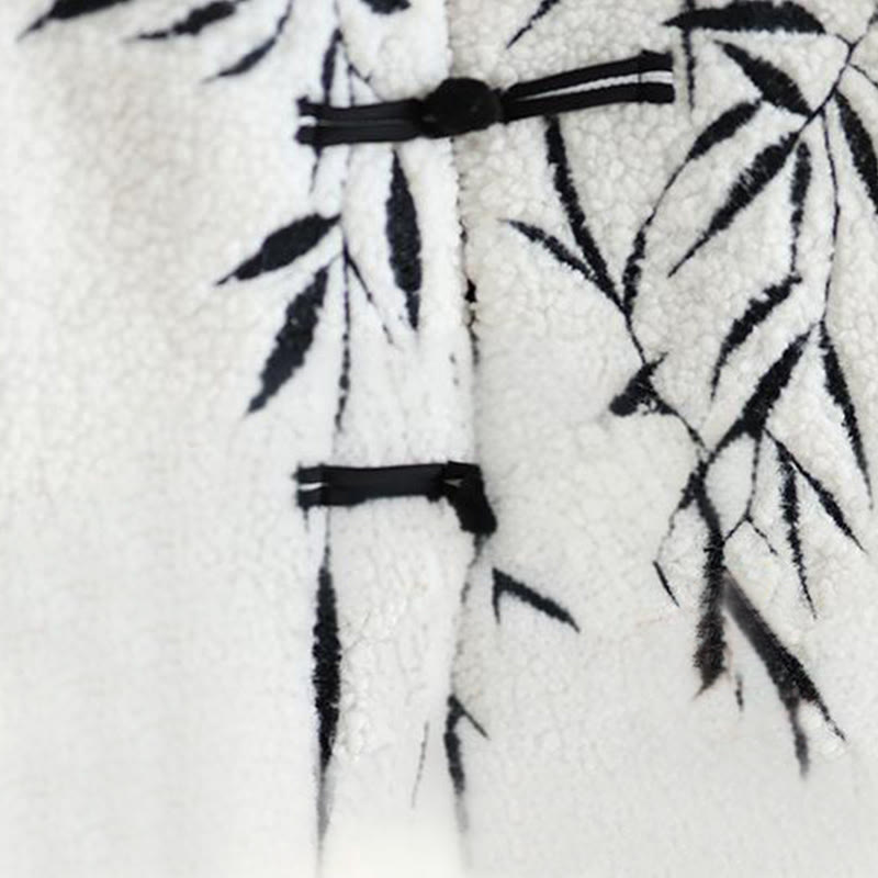 Giacca termica da donna a maniche lunghe con bottoni a rana e foglie di salice bianco Buddha Stones - image 11