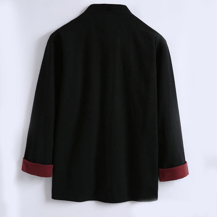 Giacca da uomo reversibile in cotone a maniche lunghe con bottoni a forma di rana, stile Buddha Stones Spring Chinese - image 4