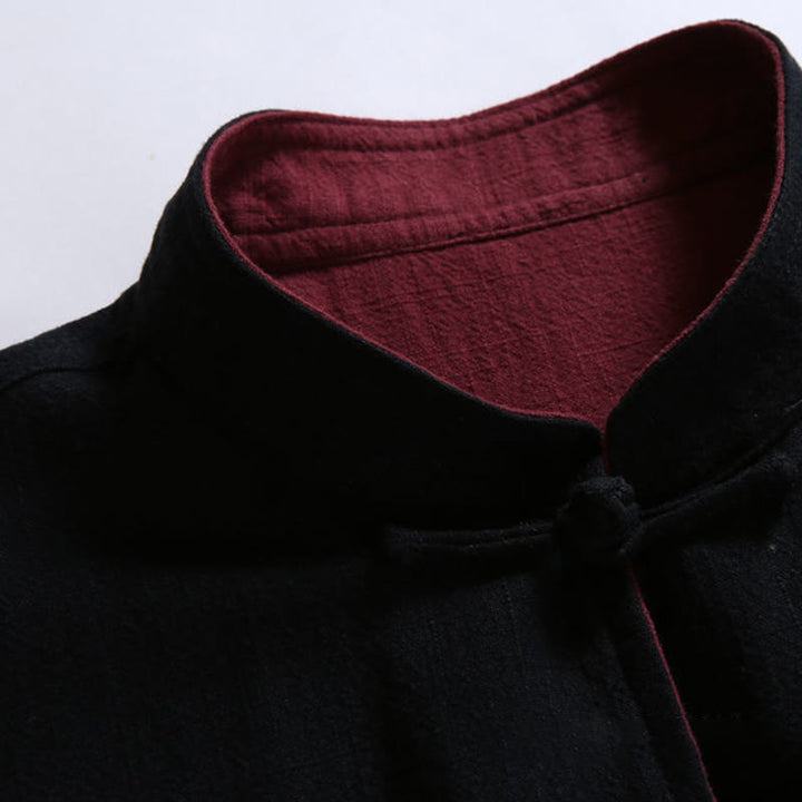 Giacca da uomo reversibile in cotone a maniche lunghe con bottoni a forma di rana, stile Buddha Stones Spring Chinese - image 6