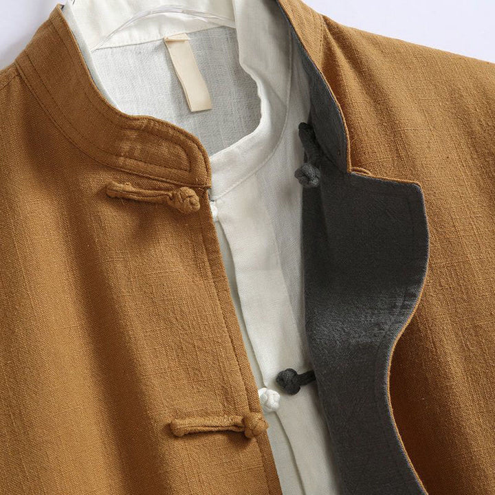 Giacca da uomo reversibile in cotone a maniche lunghe con bottoni a forma di rana, stile Buddha Stones Spring Chinese - image 2