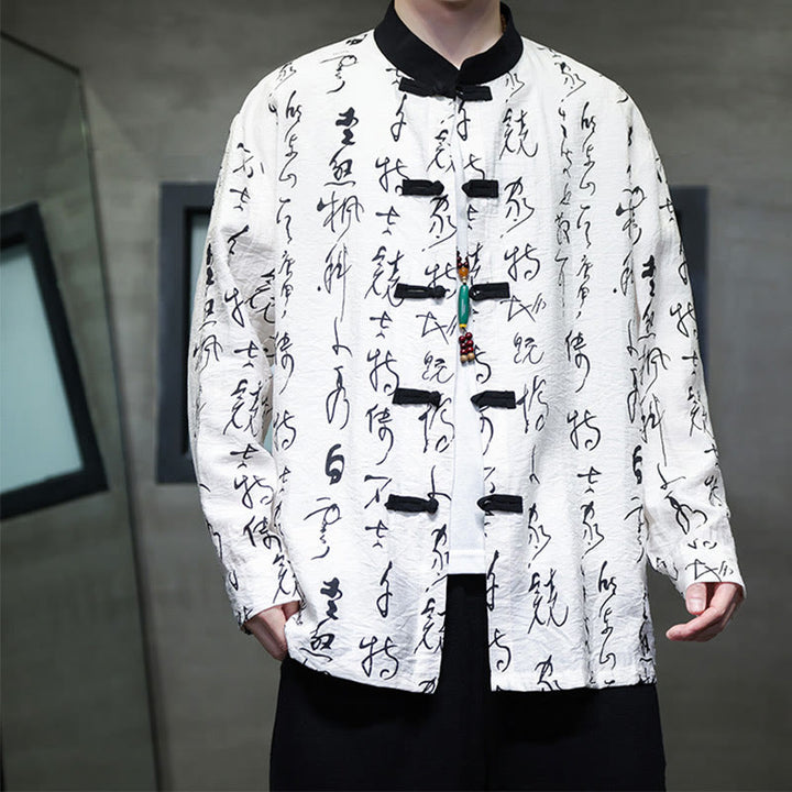 Giacca da uomo a maniche lunghe con bottoni a forma di rana, Buddha Stones, primavera-autunno - image 4