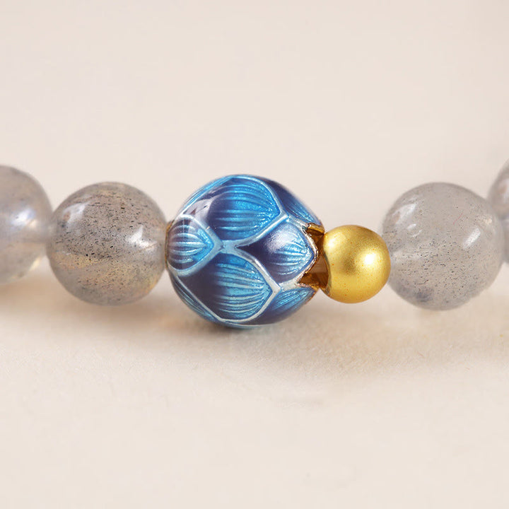 Braccialetto di charme Buddha Stones Natural Moonstone Lotus Love - image 9