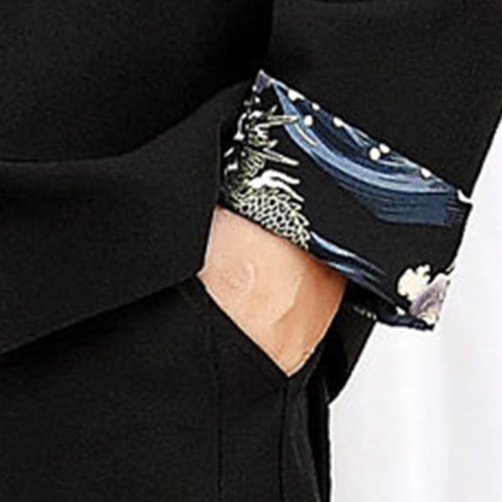 Set di abbigliamento da uomo con camicia a maniche lunghe e pantaloni, in bambù, con bottoni a rana, 2 pezzi, motivo : Buddha Stones - image 7