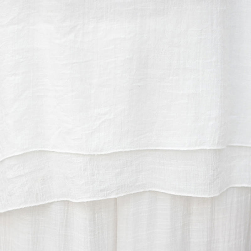 Set da meditazione da donna Buddha Stones, 2 pezzi, camicia bianca a maniche lunghe con scollo a V e pantaloni a gamba larga - image 12