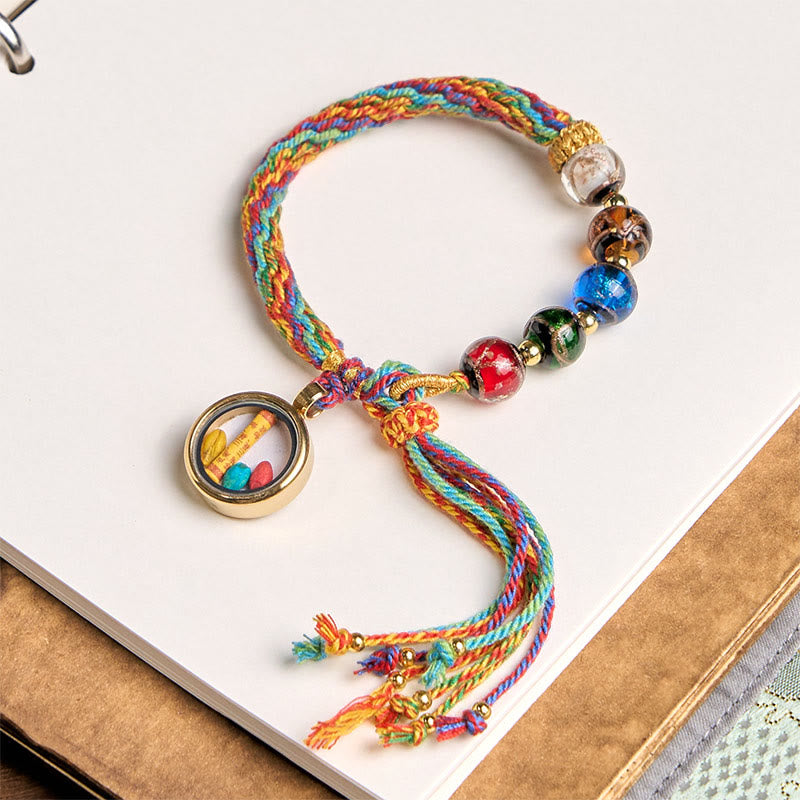 Braccialetto di corda di benedizione Buddha Stones, Thangka, zodiaco cinese, Buddha natale, cinabro - image 15