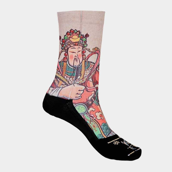 Calzini casual da uomo e da donna unisex con manico Ruyi e scritta " Buddha Stones God Of Wealth" - image 13