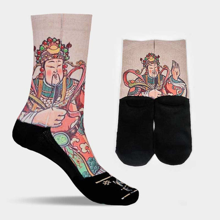Calzini casual da uomo e da donna unisex con manico Ruyi e scritta " Buddha Stones God Of Wealth" - image 14