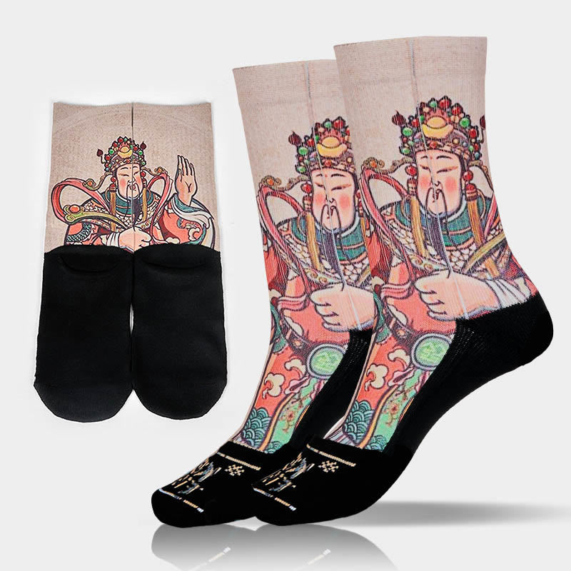Calzini casual da uomo e da donna unisex con manico Ruyi e scritta " Buddha Stones God Of Wealth" - Biancheria - ML (US 7,5-12, EU 40-45, UK/AU 7-11,5, AISA 25,5-28,5 cm) - image 10