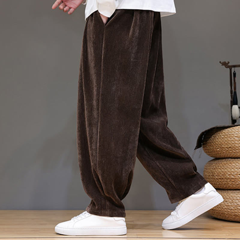 Pantaloni da uomo in puro cotone invernale con fodera in pile spesso e tasche , Buddha Stones - image 21
