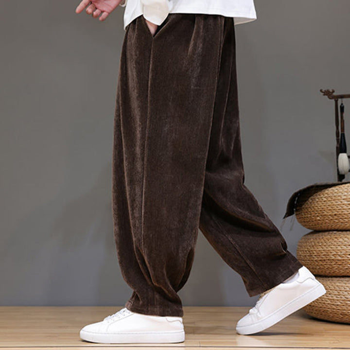 Pantaloni da uomo in puro cotone invernale con fodera in pile spesso e tasche , Buddha Stones - image 21