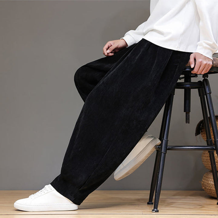 Pantaloni da uomo in puro cotone invernale con fodera in pile spesso e tasche , Buddha Stones - image 15