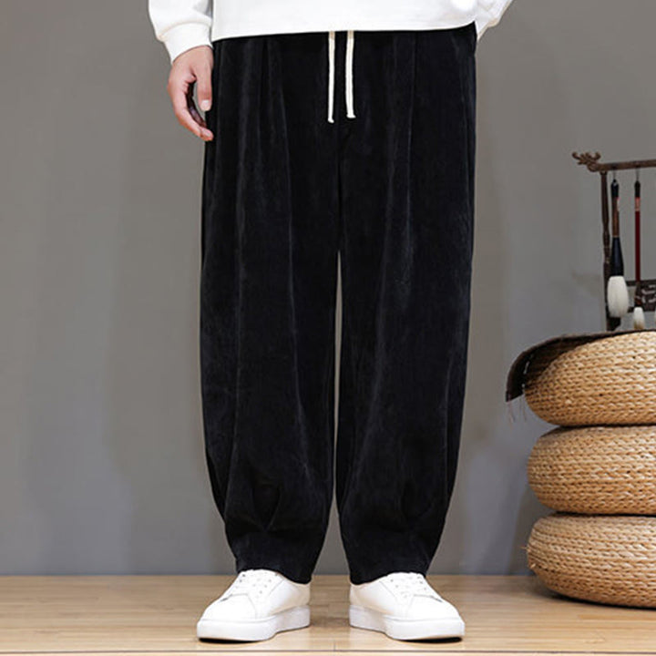 Pantaloni da uomo in puro cotone invernale con fodera in pile spesso e tasche , Buddha Stones - image 10