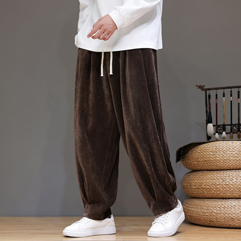 Pantaloni da uomo in puro cotone invernale con fodera in pile spesso e tasche , Buddha Stones - image 18
