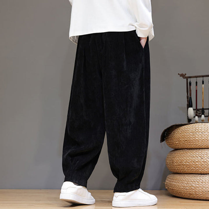Pantaloni da uomo in puro cotone invernale con fodera in pile spesso e tasche , Buddha Stones - image 14