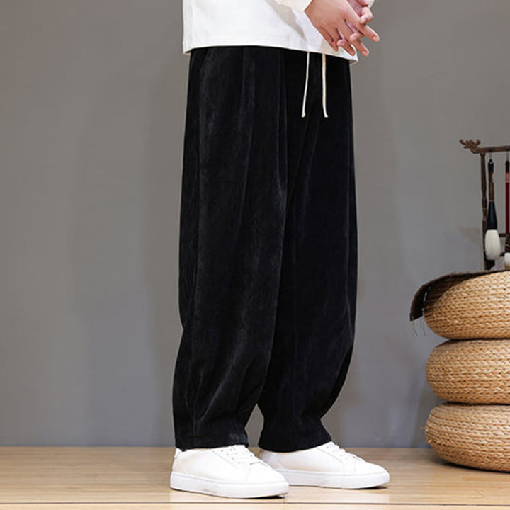 Pantaloni da uomo in puro cotone invernale con fodera in pile spesso e tasche , Buddha Stones - image 11