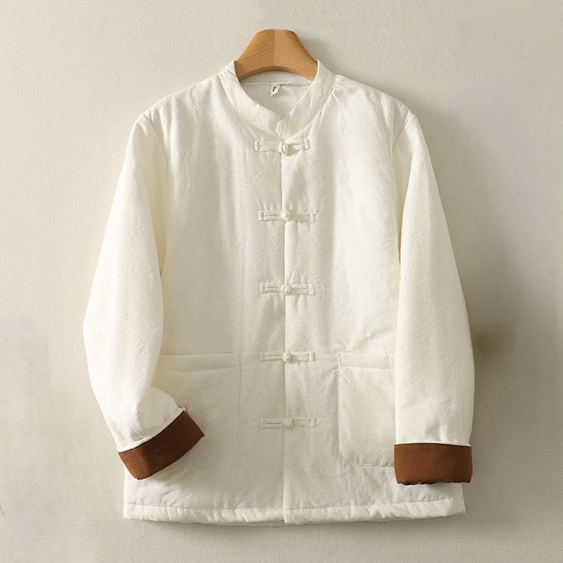 Giacca a maniche lunghe con tasche e design a bottoni a rana in tinta unita da donna Buddha Stones - Beige - US8-10, UK/AU12-14, EU40-42 (XL) - image 5