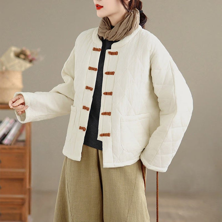 Giacca da donna Buddha Stones Tai Chi Zen a maniche lunghe, imbottita in cotone, con tasche - Bianco - US14, UK/AU18, EU46 (2XL) - image 17