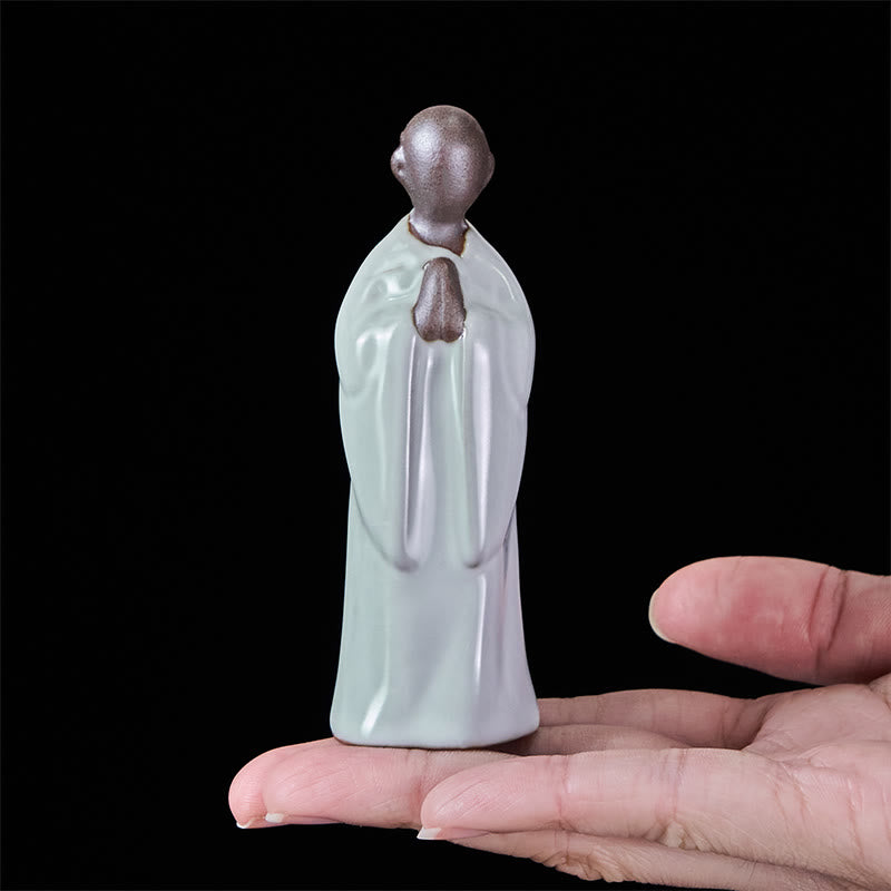 Statua in ceramica del monaco da meditazione, Buddha Stones, decorazione per la casa della serenità - image 15