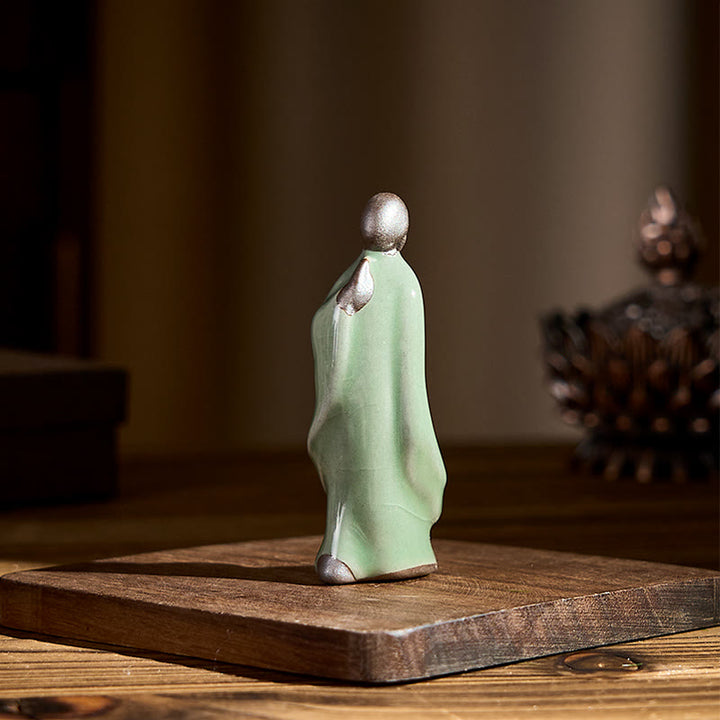 Statua in ceramica del monaco da meditazione, Buddha Stones, decorazione per la casa della serenità - image 45