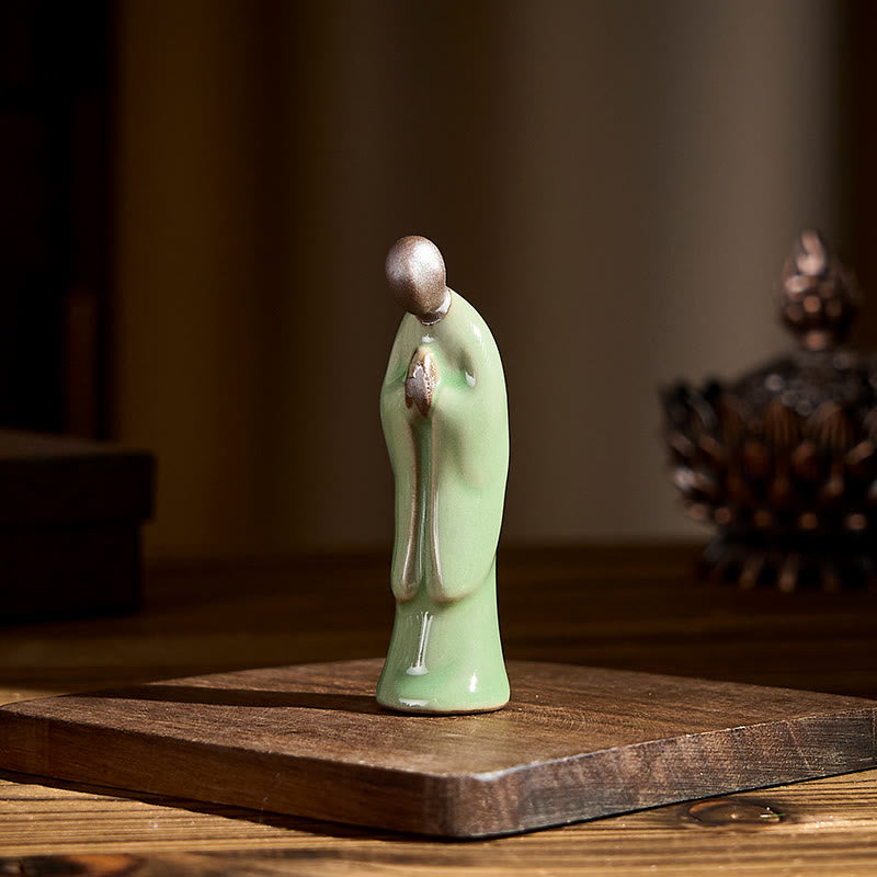 Statua in ceramica del monaco da meditazione, Buddha Stones, decorazione per la casa della serenità - image 29